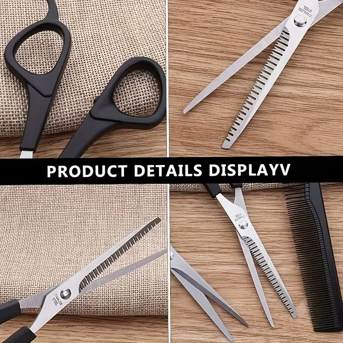 4 piezas de kit profesional para cortar el cabello - Tijeras de barbero de acero inoxidable