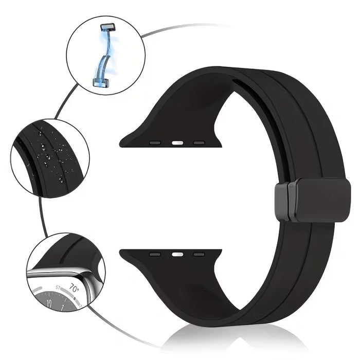 Correa de silicona con hebilla magnética plegable para Iwatch