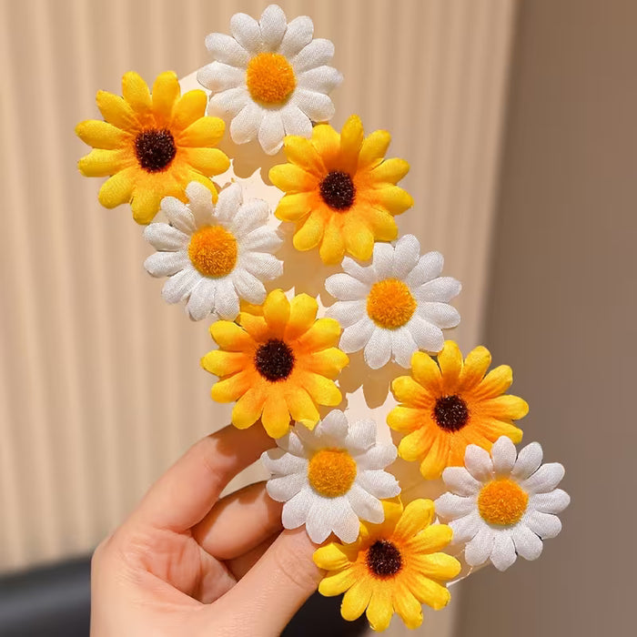 8 pinzas para el cabello Y2K de girasol , horquillas de flores de verano