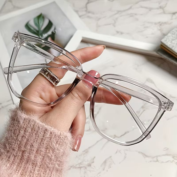 Gafas Cuadradas Estilo Cyberpunk , Montura Ovalada de Material PC