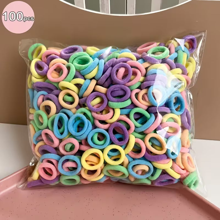 100 gomas para el pelo duraderas, de alta elasticidad y diseño lindo, para niñas