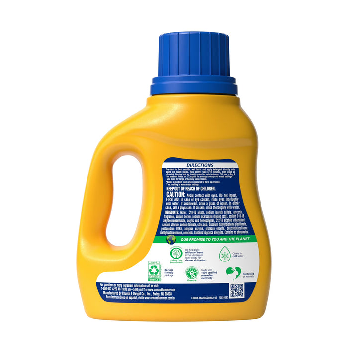 Detergente líquido ARM & HAMMER Plus OxiClean Ultra Stain Fighters, aroma fresco (32.5 onzas líquidas)