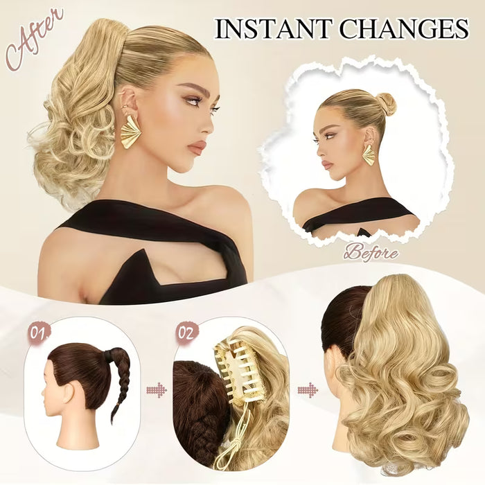 Extensiones de Cabello Clip-In para Cola de Caballo mediana 14 Pulgadas