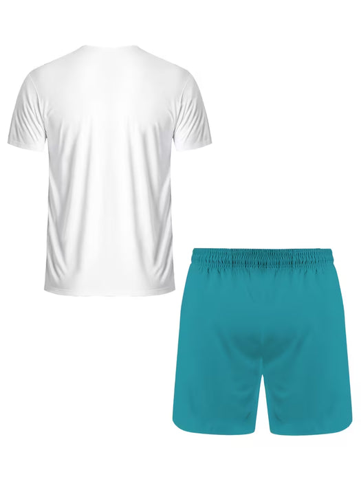 Conjunto casual de camiseta y shorts para deportes al aire libre, para hombre