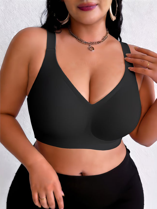 Sujetador sin varillas de talla grande para mujer con acolchado removible y tirantes anchos