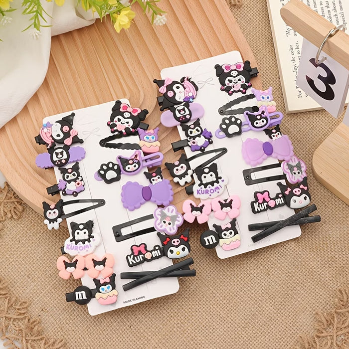 Shein 14 piezas del lindo set de accesorios para el cabello de Kuromi de Sanrio