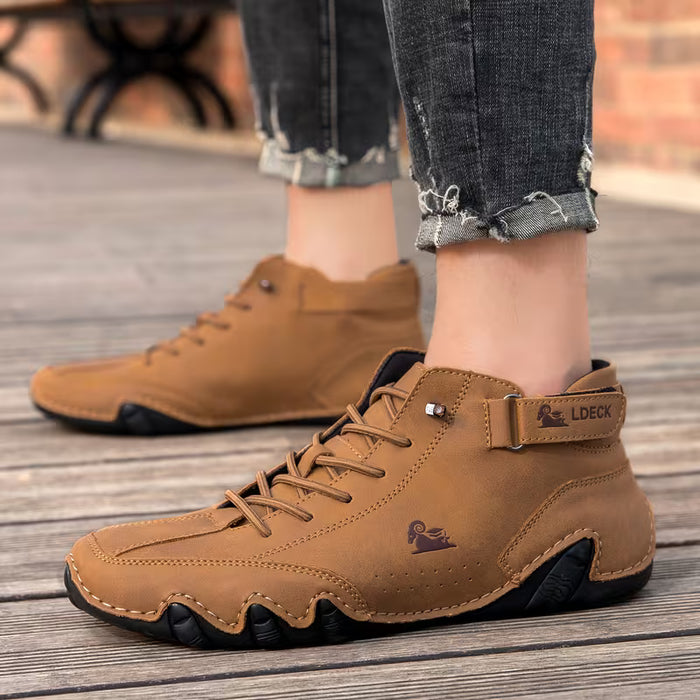 Botas con Cordones para Hombre, Zapatos Casuales de Caminar con Cierre