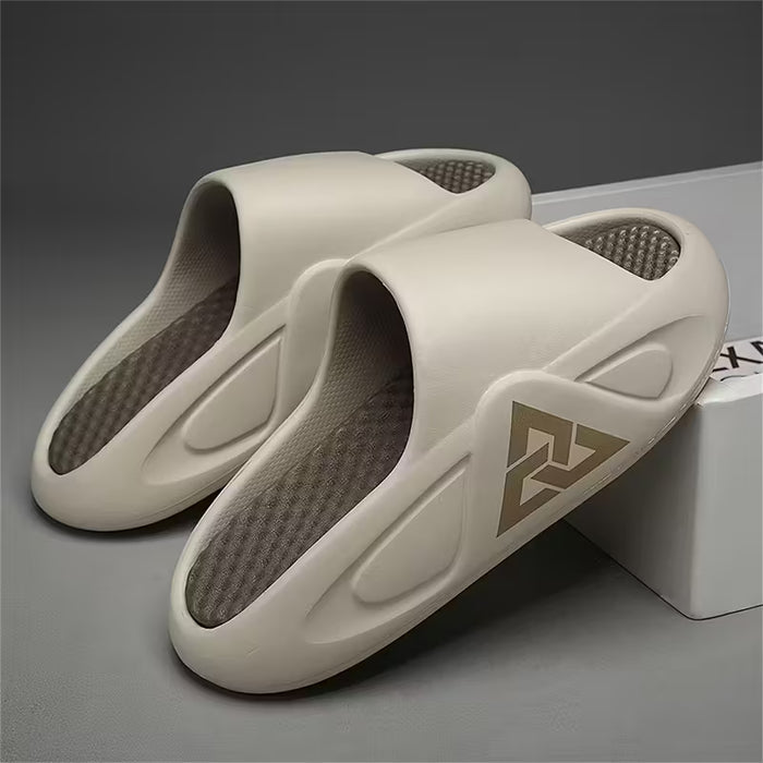 1 par de pantuflas de suela gruesa y diseño texturizado antideslizante para Hombre
