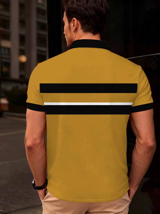 Camiseta de verano casual de manga corta para hombre con diseño estampado [no texturizado]