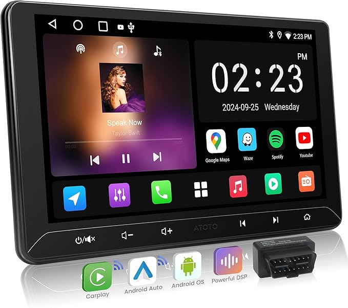 A5L 10.1 pulgadas Android Doble DIN Estéreo, inalámbrico CarPlay/Android Auto - Quierox - Tienda Online