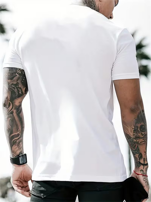 Camiseta de hombre de moda casual con estampado, cómoda y suave