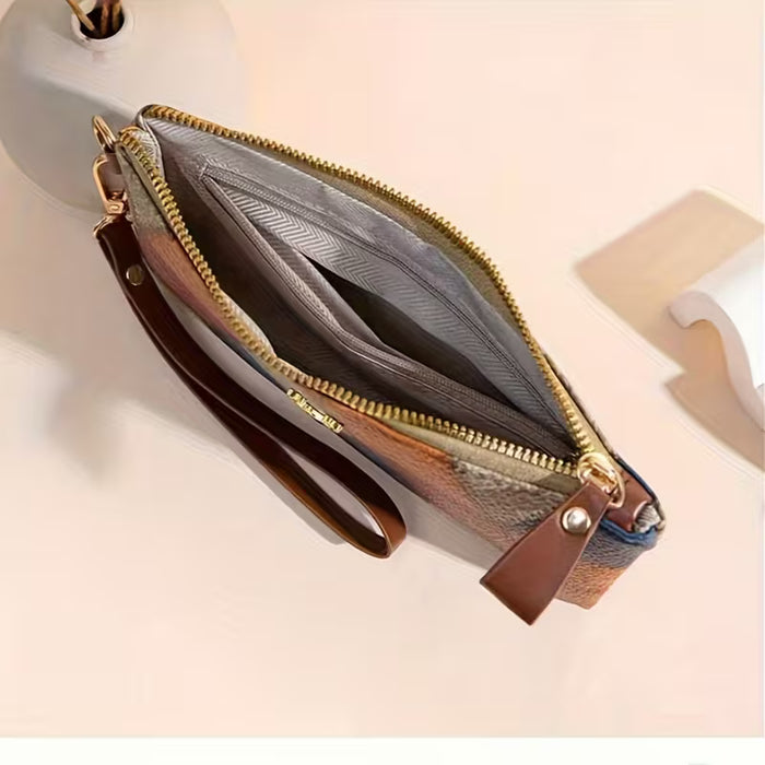 Bolso de mano para mujer estilo vintage con cremallera