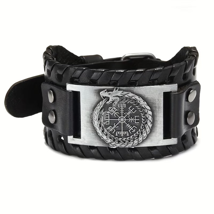Brazalete de dragón chino retro con brújula y estilo pirata
