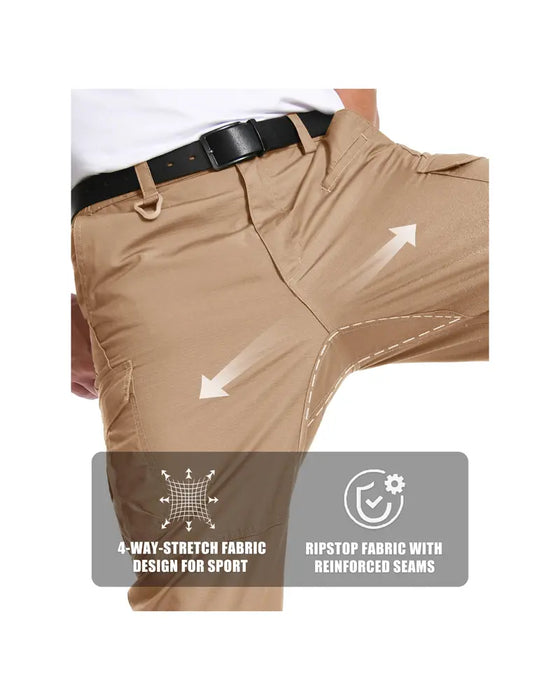 Pantalones tácticos para hombre, 9 bolsillos, Ripstop