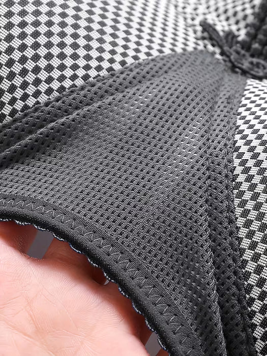 Sujetador de Malla con Detalles de Cuadros para Mujer