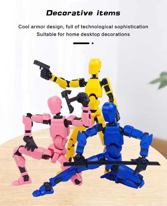 Un robot de marioneta completamente articulado, modelo de bloque de construcción