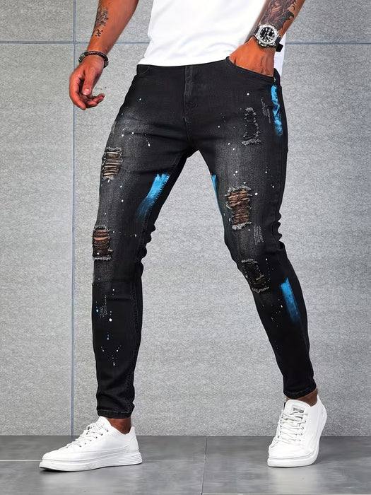 Shein Pantalones ajustados de mezclilla sintética para hombre