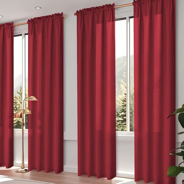 Juego de 4 cortinas con filtro de luz-elegantes en poliéster ideal para decorar salas de estar