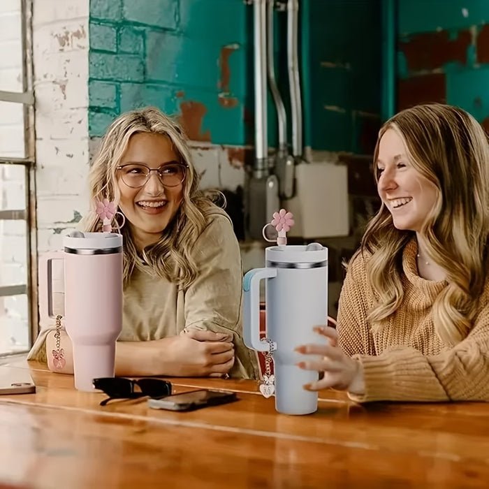 5 piezas/juego, accesorios para botellas de agua deportivas, flor, con letra E