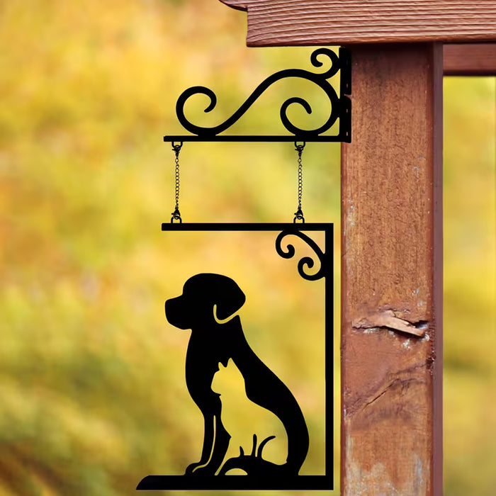 Colgante de Puerta Golden Retriever - Decoración Exterior de Hierro