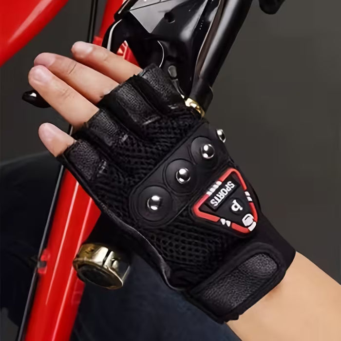 Guantes de ciclismo deportivo para hombre, diseño de medio dedo