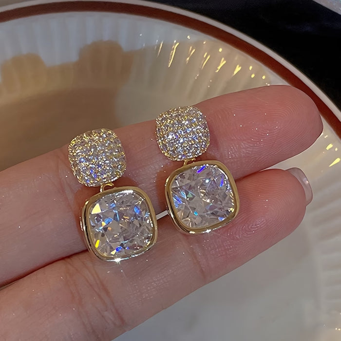 1 Par de Pendientes Elegantes Minimalistas, Joyería para Mujeres, Marco de Aleación de Zinc Duradero para Fiestas