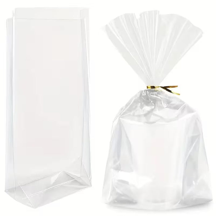 100 Bolsas Transparentes de Empaque para Regalos, Embalaje de Plástico Duradero