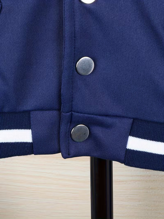 Conjunto de chaqueta y pantalones largos para niño pequeño, estampado de letras