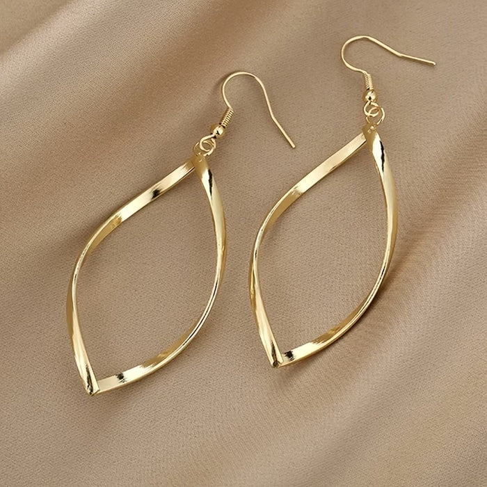 Pendientes colgantes retorcidos elegantes - Diseño hueco grácil, aleación hipoalergénica