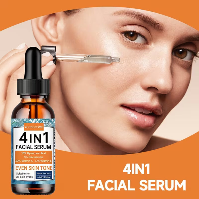 Esencia Facial Hidratante 4 en 1 Enriquecida, Ácido Hialurónico y Niacinamida