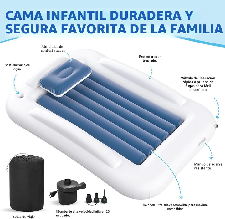 ABDTECH Cama inflable de viaje para niños pequeños portátil de 60 pulgadas - Quierox - Tienda Online