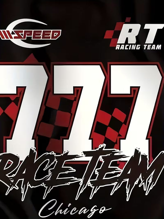 Camiseta Plus Size para Hombres Racing Icon Lucky 777, Estampado de Chicago Speed Week