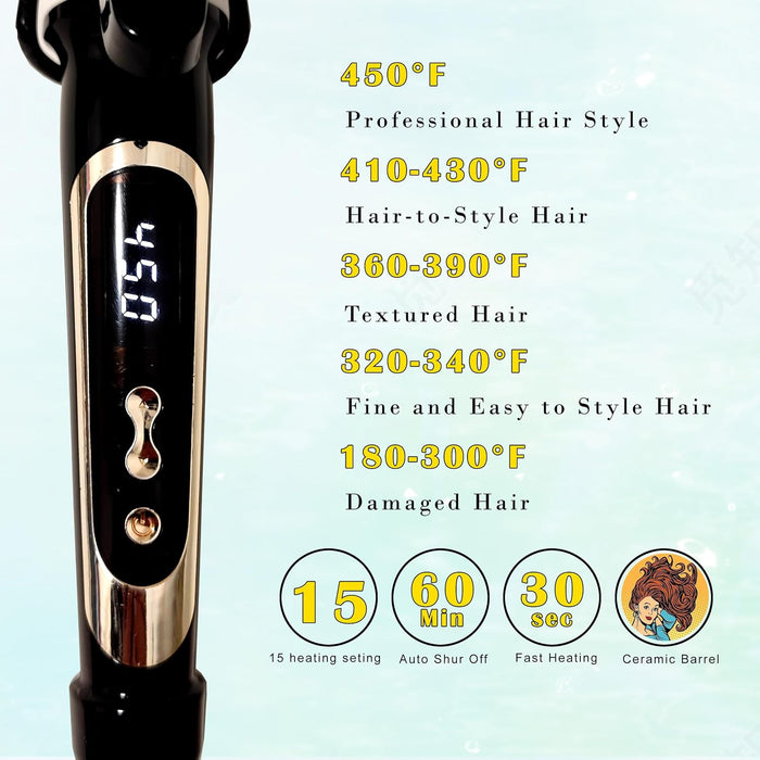 abp Rizador de 1.25 pulgadas, barril extra largo con revestimiento de cerámica para cabello largo/medio - Quierox - Tienda Online