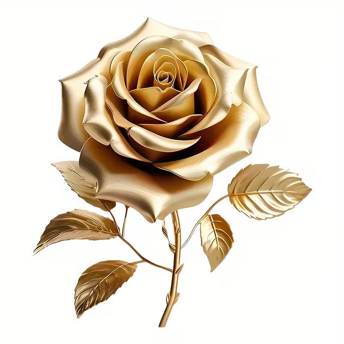 Pegatina de Vinilo de Rosa Dorada Elegante - Estilo de Diseño Minimalista y Estiloso