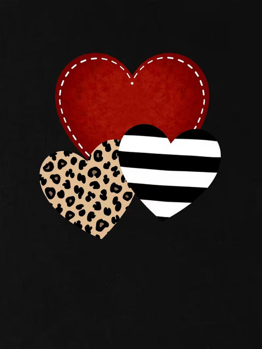 Camiseta de Hombre con Estampado Corazones y Rayas - 3 Mezcla