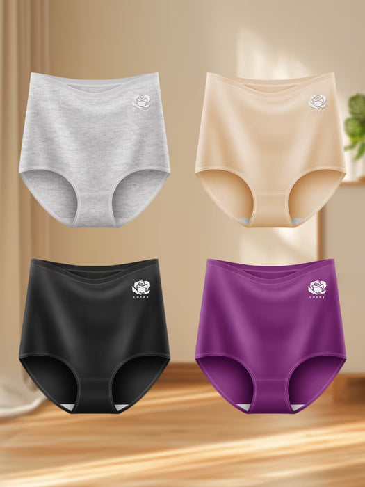 Conjunto de Cuatro Bragas de Cintura Alta para Mujer - Suaves, Cómodas y con Soporte