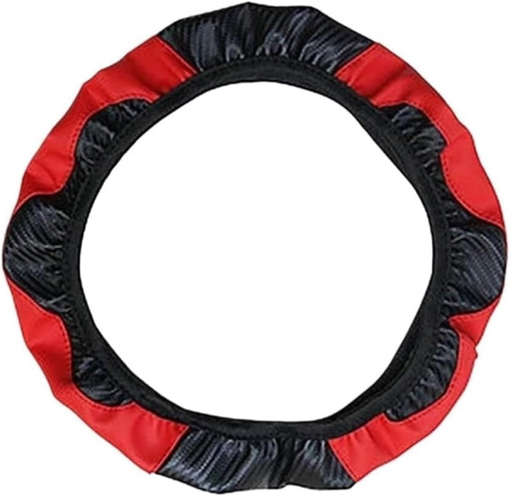 Accesorio de Coche, Cubierta de Volante de Cuero Negro y Rojo Antideslizante Para 15" - Quierox - Tienda Online