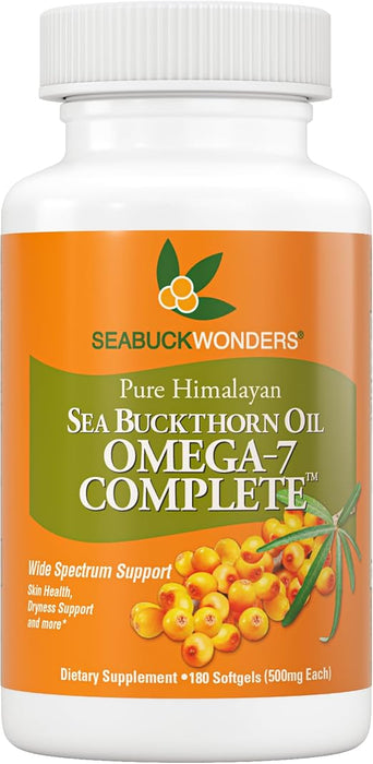 Aceite de espino amarillo orgánico SEABUCKWONDERS Omega-7 completo, 180 cápsulas blandas - Quierox - Tienda Online