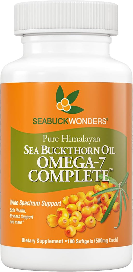 Aceite de espino amarillo orgánico SEABUCKWONDERS Omega-7 completo, 180 cápsulas blandas - Quierox - Tienda Online