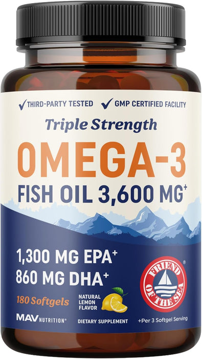 Aceite de pescado Omega 3 de triple fuerza 3600 mg - Quierox - Tienda Online