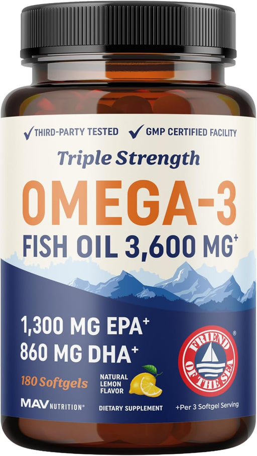 Aceite de pescado Omega 3 de triple fuerza 3600 mg - Quierox - Tienda Online