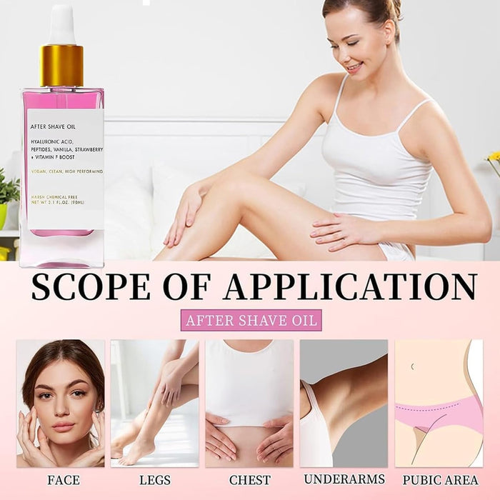 Aceite para después del afeitado con sabor a fresa y vainilla, sabor suave para mujeres - Quierox - Tienda Online