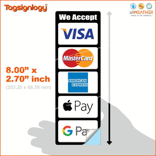 Aceptamos tarjetas de crédito, pago móvil y servicio de pago sin contacto, letrero de cajero POS - Quierox - Tienda Online