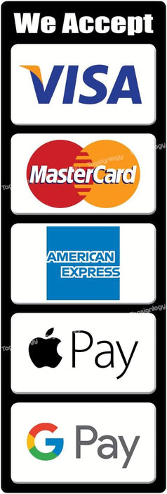 Aceptamos tarjetas de crédito, pago móvil y servicio de pago sin contacto, letrero de cajero POS - Quierox - Tienda Online
