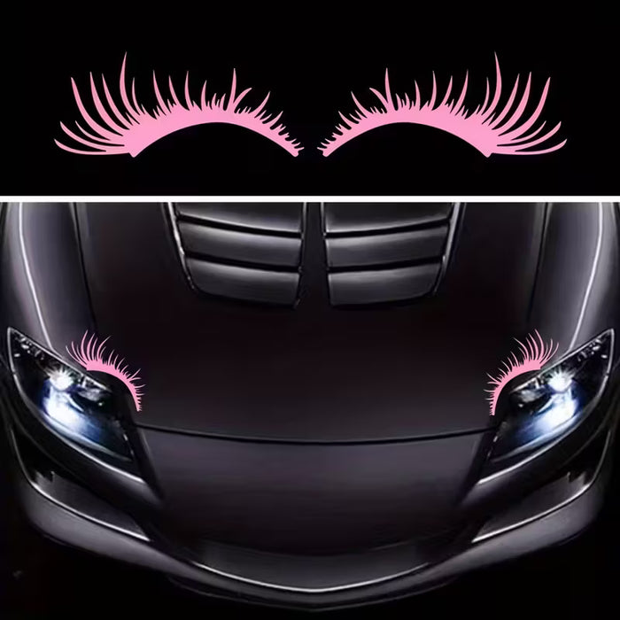 Un Par de Pestañas Simuladas Pegatinas para Faros de Coche Adecuadas para Decoración de Faros