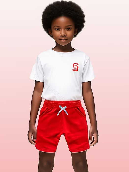 Conjunto de 2 shorts de verano para adolescentes, casuales de color liso