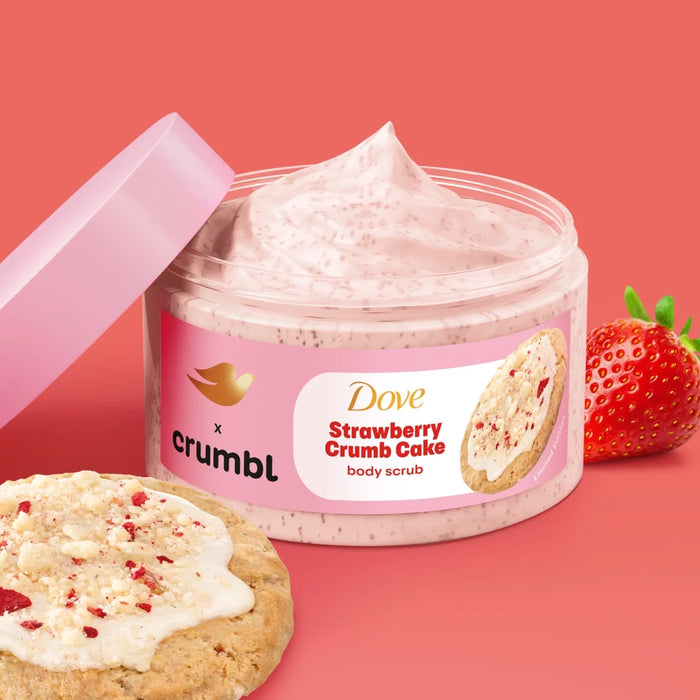 Exfoliante corporal Dove Crumbl, pastel de migas de fresa, 15 oz