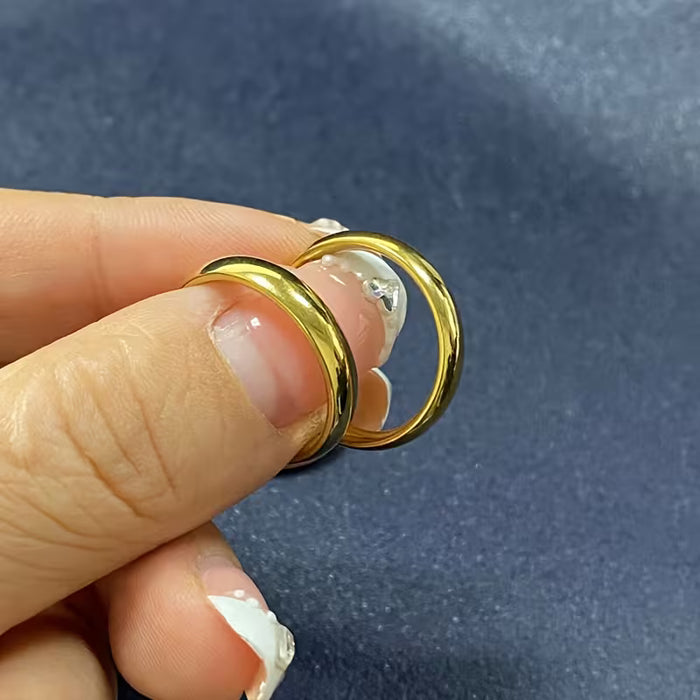 1 anillo lujoso de 24K chapado en oro, con un diseño clásico
