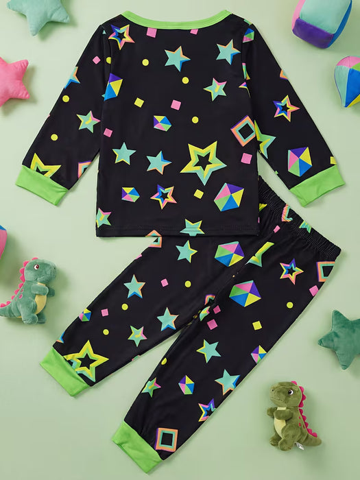 Conjunto de 2 piezas para niños con diseño de dinosaurio de dibujos animados, elemento estrella creativo