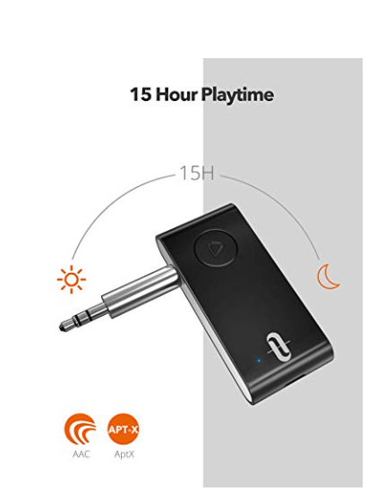 Adaptador Bluetooth AUX TaoTronics, receptor Bluetooth AptX de baja latencia, para coche - Quierox - Tienda Online